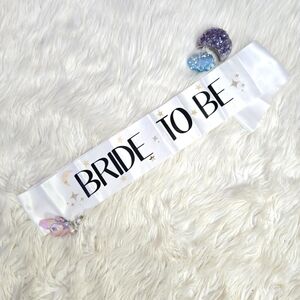 White & Gold Celestial "Bride-To-Be" Sash ✨️